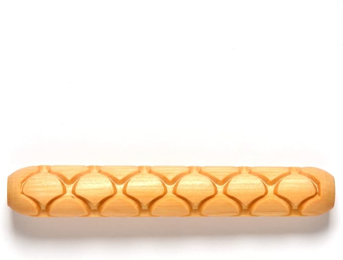MKM Pottery Tools Wood Hand Rollers for Clay (HR-56 Fish Scales)