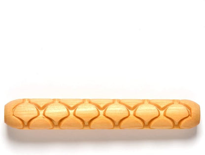 MKM Pottery Tools Wood Hand Rollers for Clay (HR-56 Fish Scales)