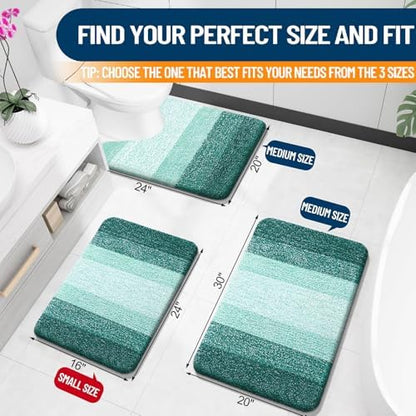 OLANLY Small Bathroom Rugs 28x18, Extra Soft Absorbent Microfiber Bath Rugs