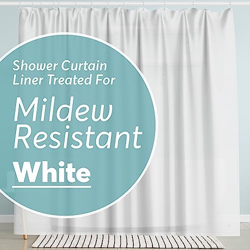 BigFoot Shower Curtain – 72 x 72 PEVA Premium Shower Curtain with Rustproof Metal Grommet and 3 Magnetic Weights – Odor Free and Compatible with Standard Showers, White