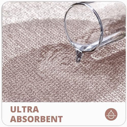 Bath Mat,Ultra Thin Bathroom Runner Rugs,Large Bath Mats for Bathroom,Quick Dry,Non-Slip,Machine Washable,Low Pile,Bath Rug,Shower Outside,Sink,Home Decor Accessories.Beige,1'5"x4'11"（17x59inch）