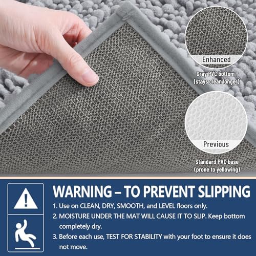 Arotive Bathroom Rugs Mat 40x24, Soft Absorbent Chenille Shaggy Bath Mat