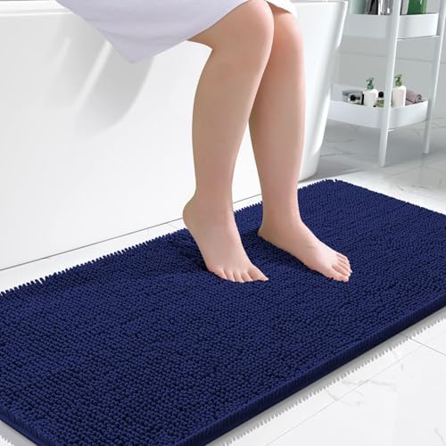 OLANLY Bathroom Runner Rugs 45x27, Extra Soft Absorbent Chenille Bath Rugs