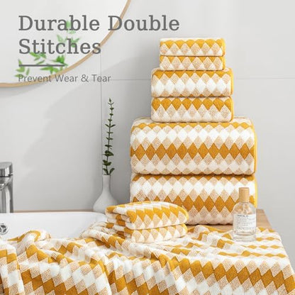 4 Piece Bath Towel Set Oversized Bath Sheet 35"x70" Bathroom Towel Extra Large Bath Towel Set Soft Highly Absorbent Quick Dry Premium Bath Towel for Bathroom Shower Spa Gym Hotel,Golden Brown