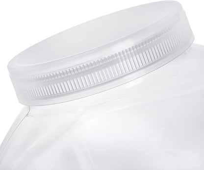 ZOOFOX 2 Pack Clear Plastic Jars, 1.5 Gallon Square Storage Containers with Screw-On Lids, Refillable Empty Jars for Kitchen & Household Storage of Dry Goods, Peanut, Candy, Airtight