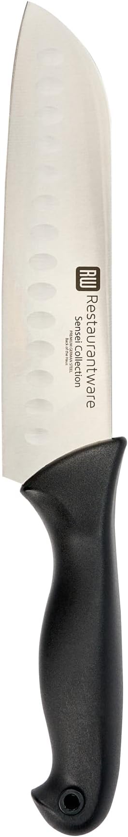 Restaurantware Sensei Back of the Haus - 7-inch Santoku Knife - Professional Chef's Kitchen Knife - Durable German Steel - Stain Resistant - With HACCP Coding For Food and Allergen Safety