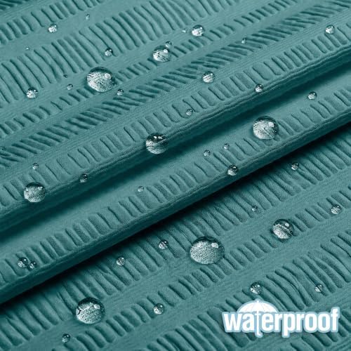 Aiyufeng Turquoise Shower Curtain for Bathroom, Embossed Textured Fabric Shower Curtain for Bathroom - Soft Cloth & Hotel Spa, Machine Washable, 72X72, Turquoise