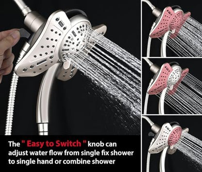 GRICH Shower Head with Handheld Spray - Dual High Pressure Showerhead