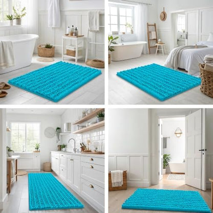 Smiry Bathroom Rugs 36X24, Extra Soft Rubber Backing Chenille Bath Mats