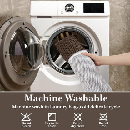 RESARE Waffle Bath Mat for Bathroom Non Slip Bathroom Rugs 24x36 Dark Brown