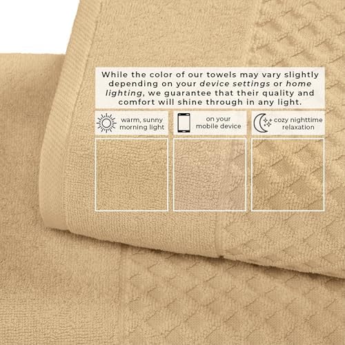 Great Bay Home Oversized Bath Sheets - 100% Cotton 2 Pack 68x35 Extra Large Towel - Absorbent, Durable, Quick-Dry Towels for Bathroom (Oatmeal)