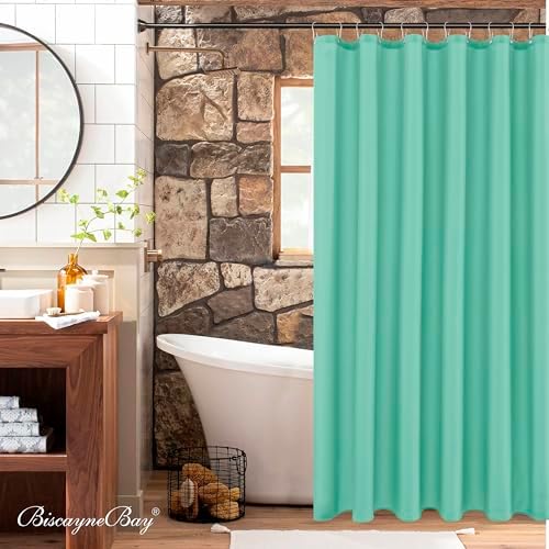 Fabric Shower Curtain Liner 72"W x 84"L-Teal Extra Long Shower Liners