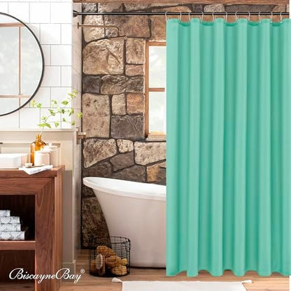 Fabric Shower Curtain Liner 72"W x 84"L-Teal Extra Long Shower Liners