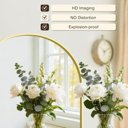 Arched Bathroom Vanity Mirror for Over Sink, 2 Pack 38”x26”, Gold