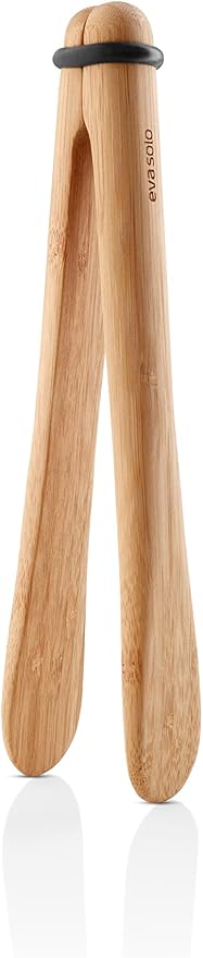 EVA SOLO | Nordic Kitchen Serving Tongs | Practical and Stylish Serving Tongs made of Bamboo and Silicone Ring | Easy Storage | Bamboo