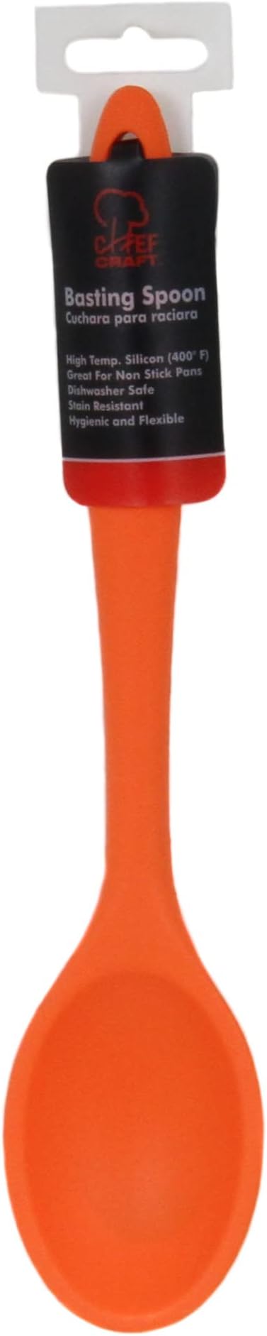 Chef Craft Premium Silicone Basting Spoon, 11", Orange