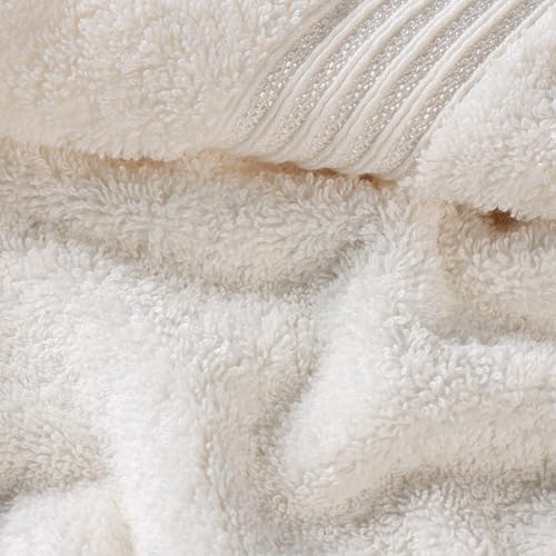 Superior Egyptian Cotton 6-Piece Towel Set, Bathroom Essentials, Towels For Bathroom, Apartment, Airbnb, Guest Bath, Face, Hand, Bath Towels, Washcloths, Absorbent, Fast Drying, Ivory