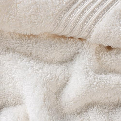 Superior Egyptian Cotton 12-Piece Towel Set, Assorted Towels for Home Bathroom, Guest Bath Decor Essentials, Includes 4 Bath, 4 Hand, 4 Face Towels/Washcloths, Quick Dry, Absorbent - Ivory