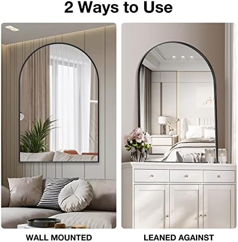 Brightify Arched Mirror, 30 x 40 Inch Black Arch Mirror