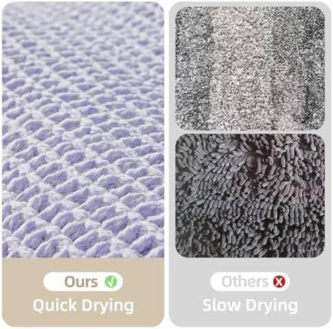 TYUU Waffle Bath Mat, Cute Bathroom Rugs Non Slip, 36x24 Lavender Cream