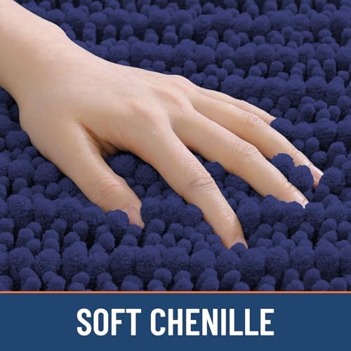 Smiry Bathroom Rugs 30X20, Extra Soft Rubber Backing Chenille Bath Mats