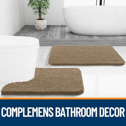 OLANLY Bathroom Runner Rugs 70x24, Extra Soft Absorbent Chenille Bath Rugs