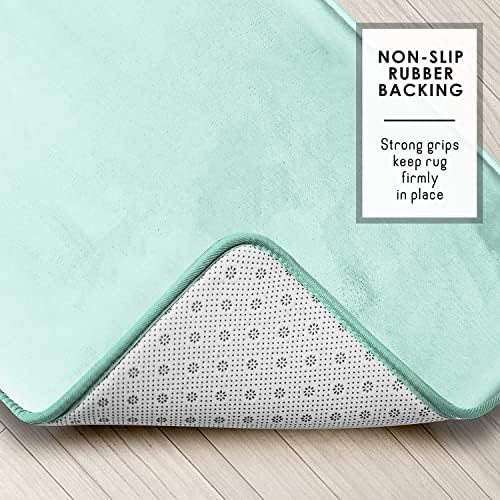 Clara Clark 3 Piece Bathroom Rugs Bath Mat Set, Velvet Memory Foam Bath Mats for Bathroom - Non-Slip, PVC Backing Bath Rugs, Washable - Dries Quickly, Blue