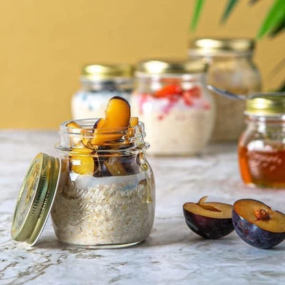Bormioli Rocco Quattro Stagioni Small Glass Mason Jars 8.5 Ounce Mini Jars 12-Pack, with Metal Airtight Lid, For Jam, Jelly, baby food, Crafts, Spices, Dry Food Storage, Wedding favors, Decorating Jar
