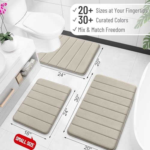 OLANLY Memory Foam Long Bathroom Rugs Runner 47x17, Super Soft Absorbent