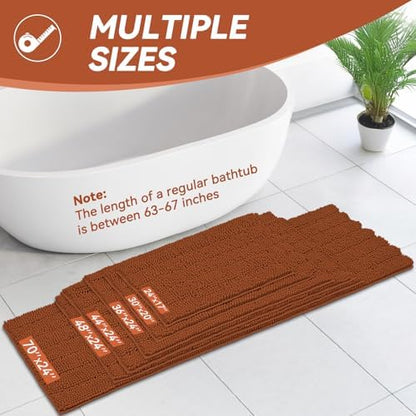 Bcoimo Bath Rug Mat,70x24 Extra Soft Burnt Orange Long Bathroom Runner Rug