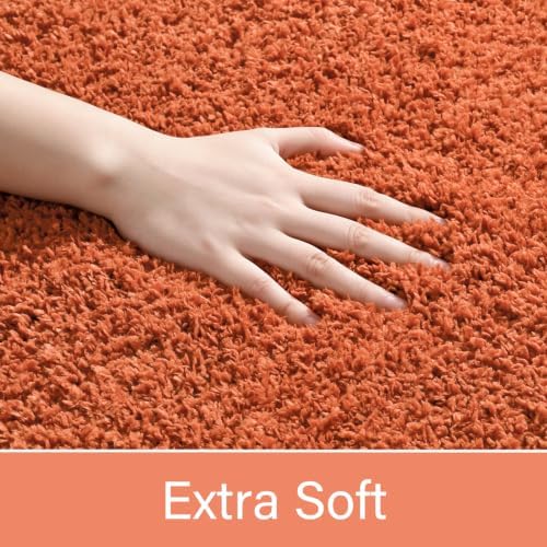 LOCHAS Bathroom Rug Runner 24x70 Inch, Bath Rugs Non Slip, Burnt Orange