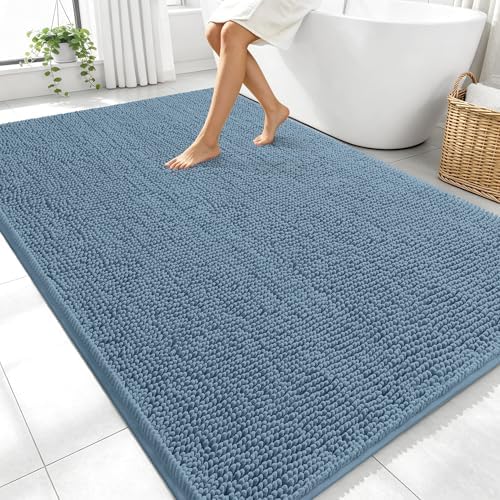 OLANLY Large Bathroom Rugs 70x46, Extra Soft Absorbent Chenille Bath Rugs