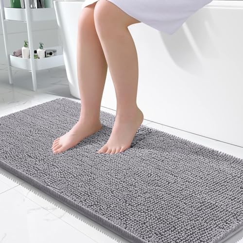 OLANLY Large Bathroom Rugs 50x30, Extra Soft Absorbent Chenille Bath Rugs