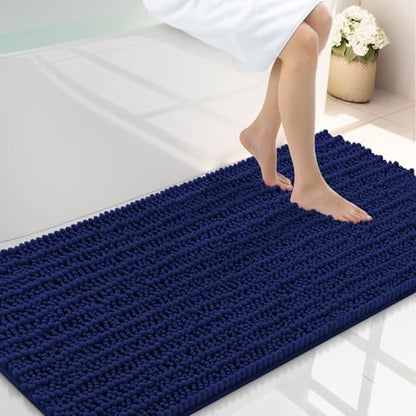 Smiry Bathroom Rugs 40X24, Extra Soft Rubber Backing Chenille Bath Mats