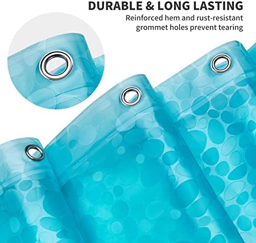 Bostofy Shower Curtain Liner Heavy Duty EVA, Waterproof Shower Liner with 12 Rust Proof Metal Grommets and 3 Weighted Magnet, 72 x 72 Inches Bathroom Shower Curtain, Teal