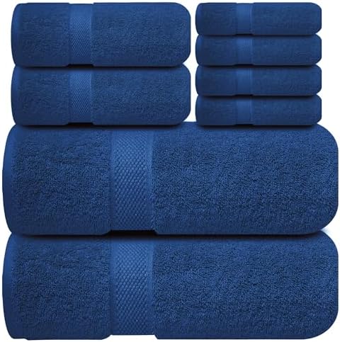 Infinitee Xclusives 100% Cotton Bath Towel Set – 8 Piece Bathroom Towel Set