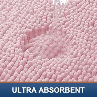 Smiry Bathroom Rugs 24X16, Luxury Chenille Extra Soft Absorbent Bath Mat