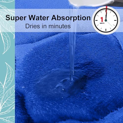 OLANLY Memory Foam Bath Mat Rug 36x24, Ultra Soft Bathroom Rugs, Royal Blue