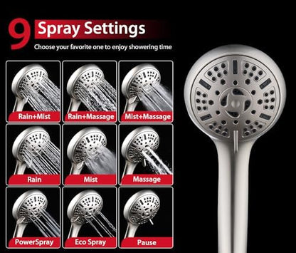 GRICH Shower Head with Handheld Spray - Dual High Pressure Showerhead