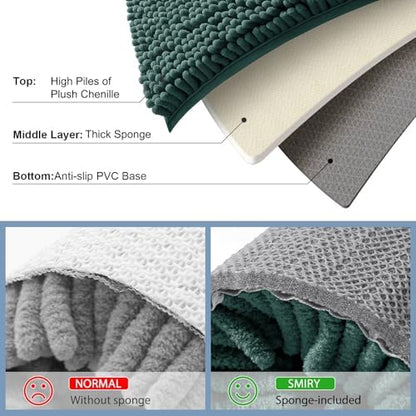 Smiry Bathroom Rugs 36X24, Luxury Chenille Extra Soft Absorbent Bath Mat