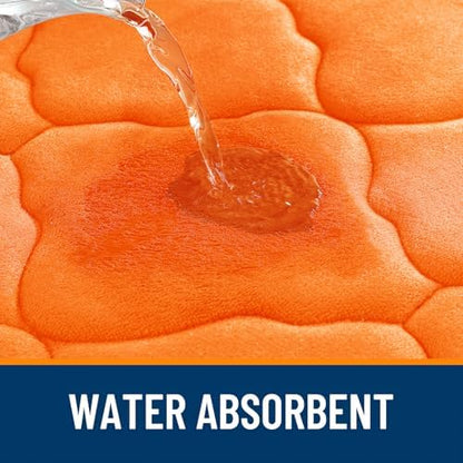 OLANLY Memory Foam Bath Mat Rug 30X20, Ultra Soft Bathroom Rugs, Orange