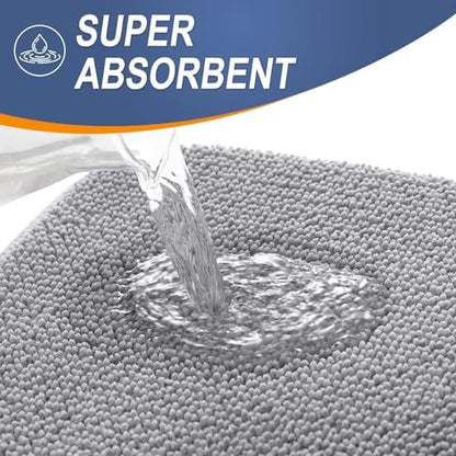 OLANLY Memory Foam Bathroom Runner Rug 59x24, Absorbent Long Bath Mat, Grey