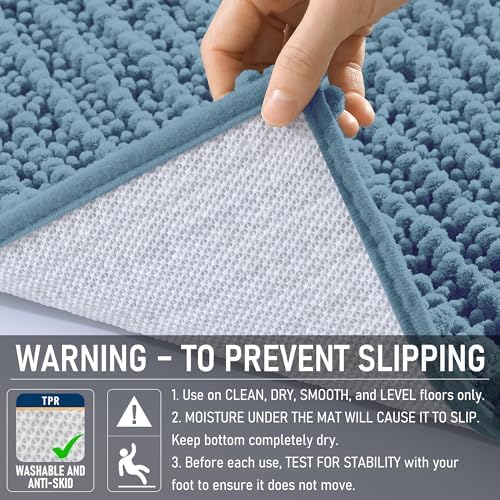 OLANLY Bathroom Rugs 44x24, Thick Soft Absorbent Chenille Bath Rugs