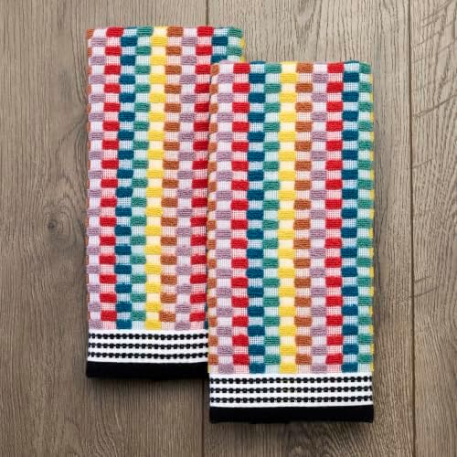 SKL Home Mid-Century Hand Towel Set-2pc, Premium 100% Cotton, Multi