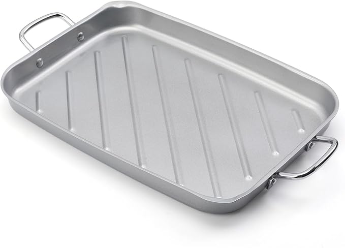 Grill Pan - 11'x15'' BBQ Grill Topper With Handles