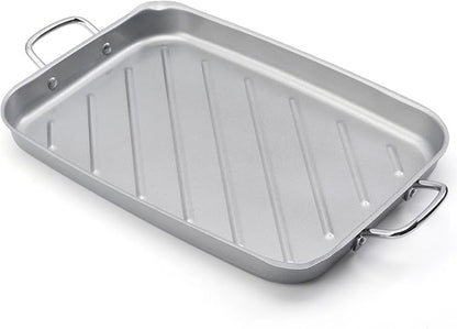 Grill Pan - 11'x15'' BBQ Grill Topper With Handles