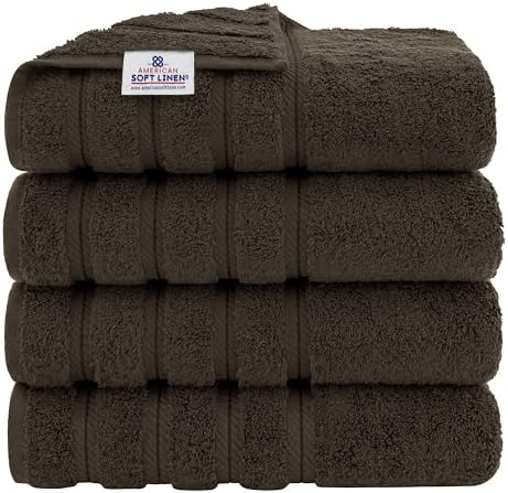 American Soft Linen 100% Cotton Luxury Turkish Towels, 4 PC Bath Towel Set