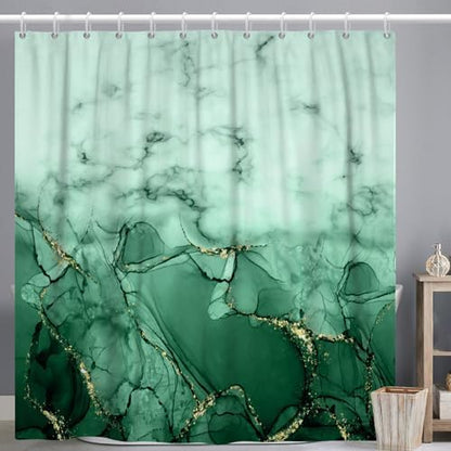 Green Extra Long Waterproof Shower Curtain 72x96 inches