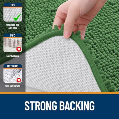 OLANLY Bathroom Runner Rugs 47x20, Extra Soft Absorbent Chenille Bath Rugs