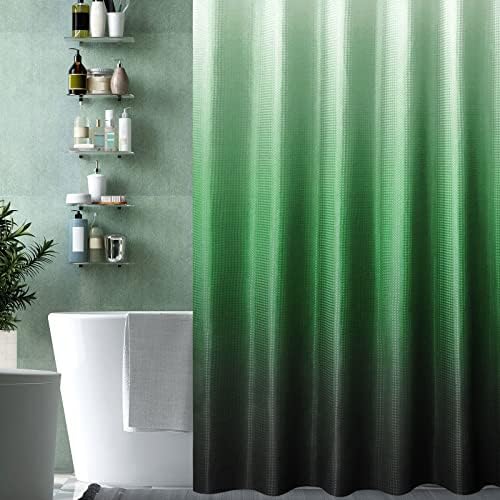 Gibelle Emerald Green Ombre Fabric Shower Curtain for Bath Decor, 72 x 72